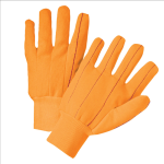 West Chester K81SCNCORI Hi Vis Corded Double-Palm Poly/Cotton Gloves Orange